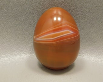 Carnelian Agate Egg Shaped Stone Carving 2 inch Orange Rock 50 mm Mineral #e3