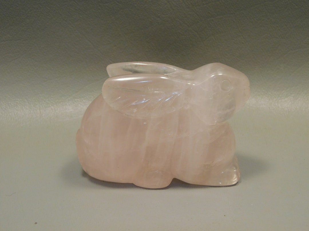 Rabbit Carving Rose Quartz 3 Inch Hand Carved Easter Bunny - Etsy