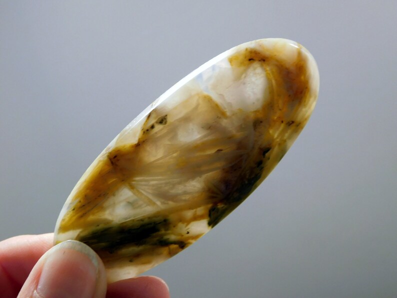 Large Cabochon Stone Sagenite or Chopstick Agate Collector Healing #e1