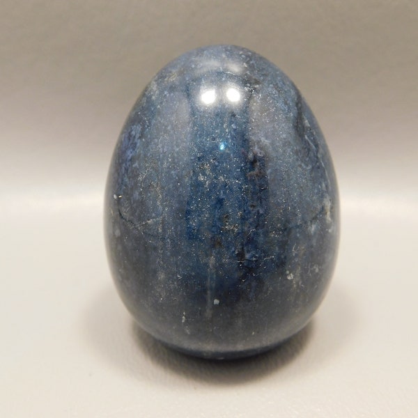Dumortierite a forma di uovo in pietra che intaglia 2 pollici naturale roccia blu metafisica #e2