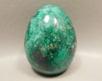 Chrysocolla Malachite Hematite Egg 2.4 inch Stone 61 mm Mineral Bagdad Arizona #e7