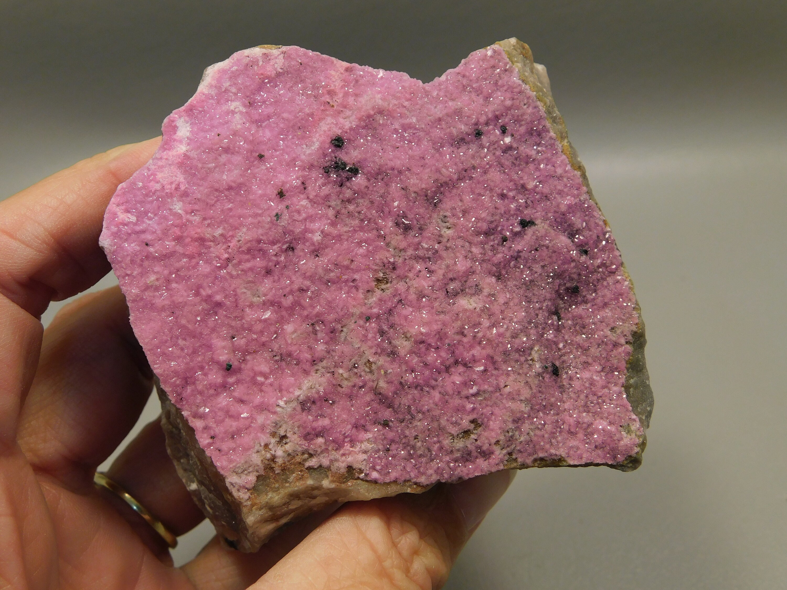 Large Pink Cobalto Calcite Drusy Crystal Mineral Specimen Shaba, Zaire