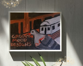 Pigeon Subway Train Painting