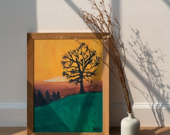 Sunset Tree Acrylic painting