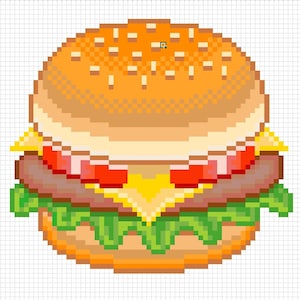 Cheeseburger Counted Cross Stitch -PATTERN ONLY-