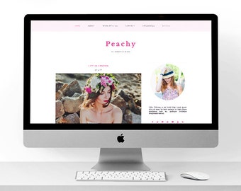 Premade blogger template | Responsive blogger blog theme - Peachy | Modern, elegant, minimal blog template | Fashion blogger template |