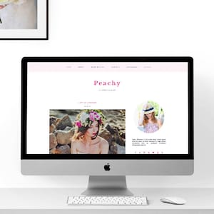 Vorgefertigten Blogger-Vorlage | Reaktionsschnelle Blogger-Blog-Thema - Peachy | Modern, elegant, minimale Blogschablone | Mode-Blogger-Vorlage |