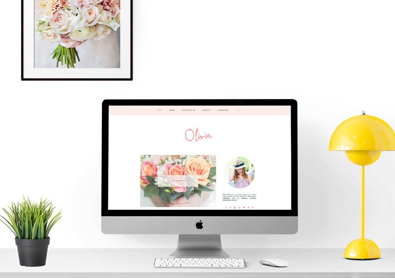 Premade blogger template Responsive blogger blog theme Olivia Modern, elegant, minimal blog template Fashion blogger template image 1