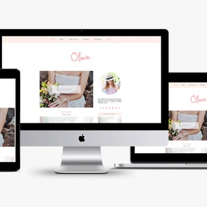 Premade blogger template Responsive blogger blog theme Olivia Modern, elegant, minimal blog template Fashion blogger template image 2