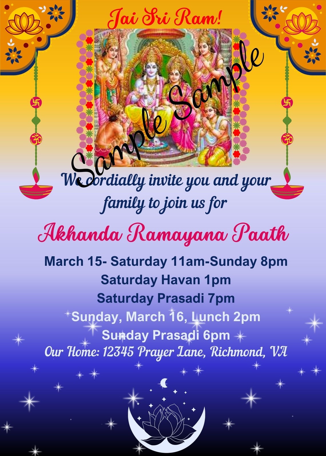 Buy ramayan path virtual invitation printable and virtual invitation