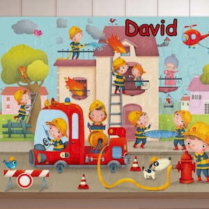 Firefighter Puzzle, Personalized Fireman Puzzle, Personalized Puzzle, Personalized Puzzle for Boys, Firefighter Gift, Activity Puzzle