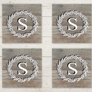 Personalized Coasters, Monogram Coasters, Personalized Hardboard Coasters, Housewarming Gift, Wedding Gift, Farmhouse Coasters,New Home Gift