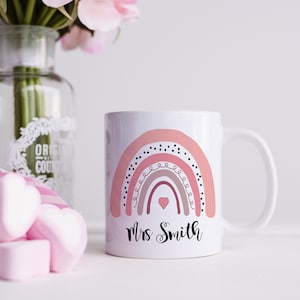 Personalized Teacher Mug Rainbow, Personalized Teacher Gift, Teacher Appreciation Gift, Thank You Gift,Teacher Mug Personalized,Teacher Gift