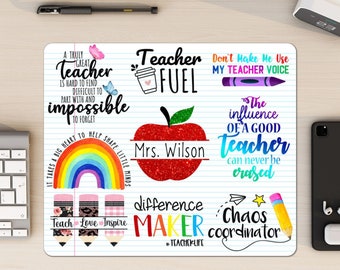Personalized Teacher Mousepad, Teacher Gifts, Teacher Appreciation, Teacher Mousepad, Teacher Name Sign, Back to School Teacher Gift