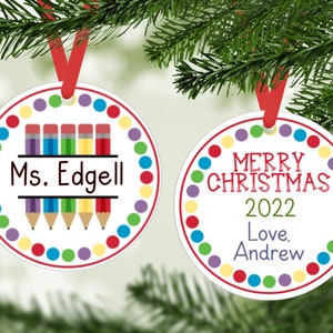 Teacher Christmas Ornament, Personalized Teacher Ornament, Teacher Gift, Teacher Appreciation Gift, Teacher Christmas Gift, Christmas Gift