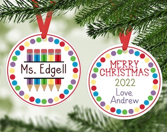 Teacher Christmas Ornament, Personalized Teacher Ornament, Teacher Gift, Teacher Appreciation Gift, Teacher Christmas Gift, Christmas Gift