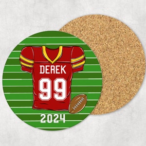 Personalized Football Jersey Coasters, Beer Coasters, Football Lovers Gift, Personalized Football Gift, Sports Gift, Sports Coasters,Coaster