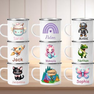 Mugs for Kids, Personalized Mug for Kids, Kids Camper Mug, Hot Chocolate Mug, Easter Basket Stuffer, Birthday Party Favors, Gift for Kids
