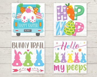 Easter Coasters, Happy Easter Coasters, Easter Bunny Coasters, Spring Coasters, Peep Coasters, Bunny Coasters, Easter Decor, Spring Decor