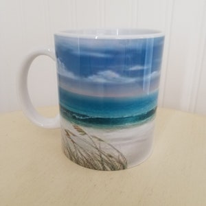 Beach Mug, Coffee Mug, Beach Wedding Favor Gift, Beach House Gift, Beach Gift, Beach Decor, House Warming Gift, New Home Owner, Ocean Mug