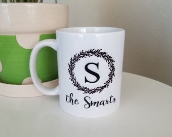 Monogram Mug, Personalized Mug, Farmhouse Mug, Coffee Mug, Personalized Initial Mug, Wedding Gift, Personalize Gift Idea, Housewarming Gift