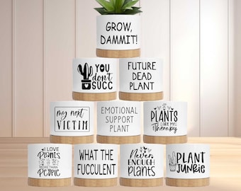 Funny Succulent Pot, Funny Plant Pot, Housewarming Gift, Succulent Planter with Drainage, Funny Planter, Unique Gift Idea, Gift for Friend