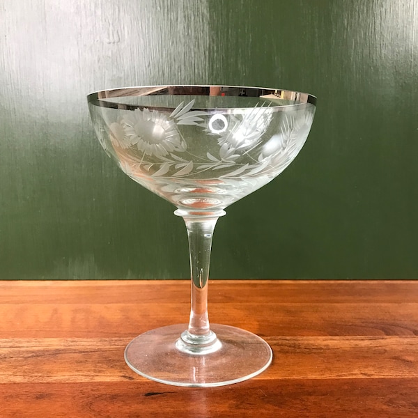 Vintage Etched Glass Etsy