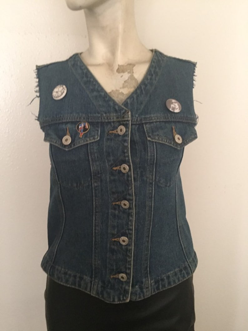 90s grunge punk Jean vest
