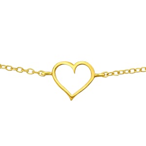 14k Gold Heart Bracelet