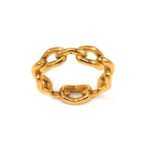 14k Gold Plated Modern Chain Ring