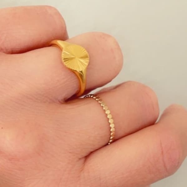 14k Gold Dipped Signet Ring