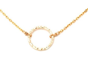 Collier Choker Rempli d’Or Infinity Circle Pendentif