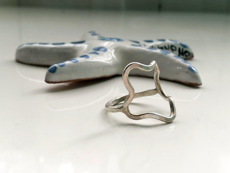 Sterling Silver Minimalist Ring Cloud Stacking Ring Handmade - Etsy