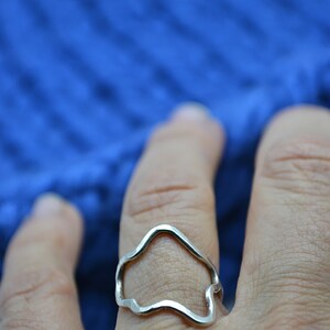 Sterling Silver Minimalist Ring Cloud Stacking Ring Handmade - Etsy