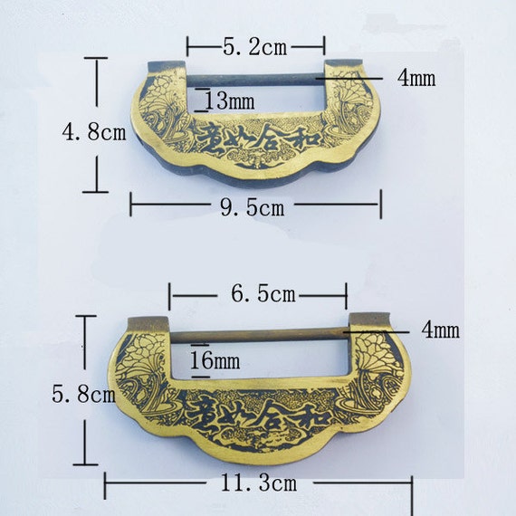 Brass made 1 pcs wooden jewelry box lockChinese lockantique Etsy