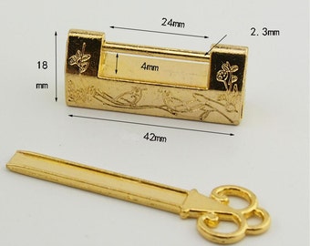 1 pack of wooden jewelry box lock,bird lock  - 42mm X 18mm
