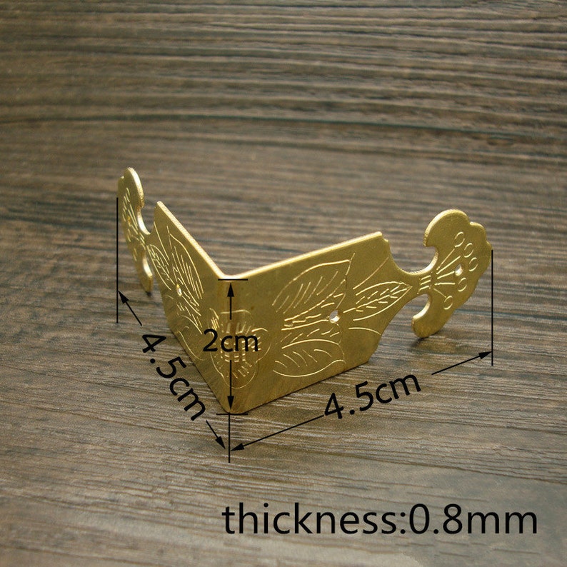 4 Pcs Brass Cornerdesk Cornerbrass Protectorsbrass Image 0