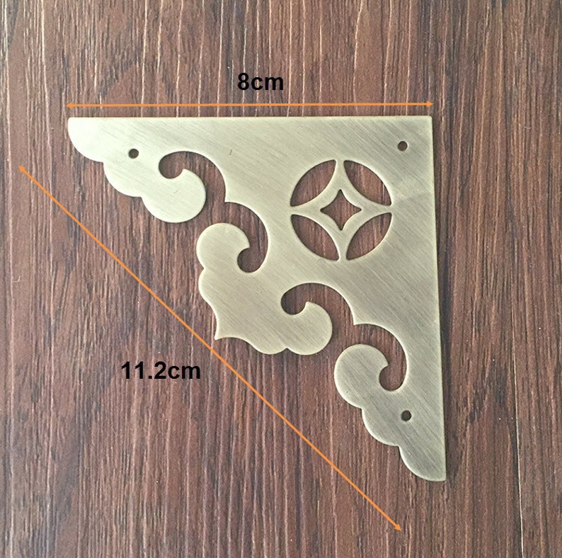 4 Pcs Brass Cornerbrass Corner Bracketdecorative Etsy