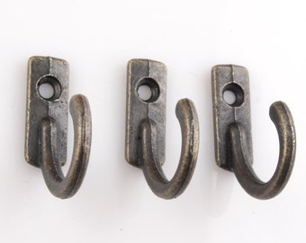set of 10 hooks,key hooks,metal hooks,decorative hooks,furniture hook,jewelry hooks,shelf with key hooks,27mmx21mmx7mm(with screws)