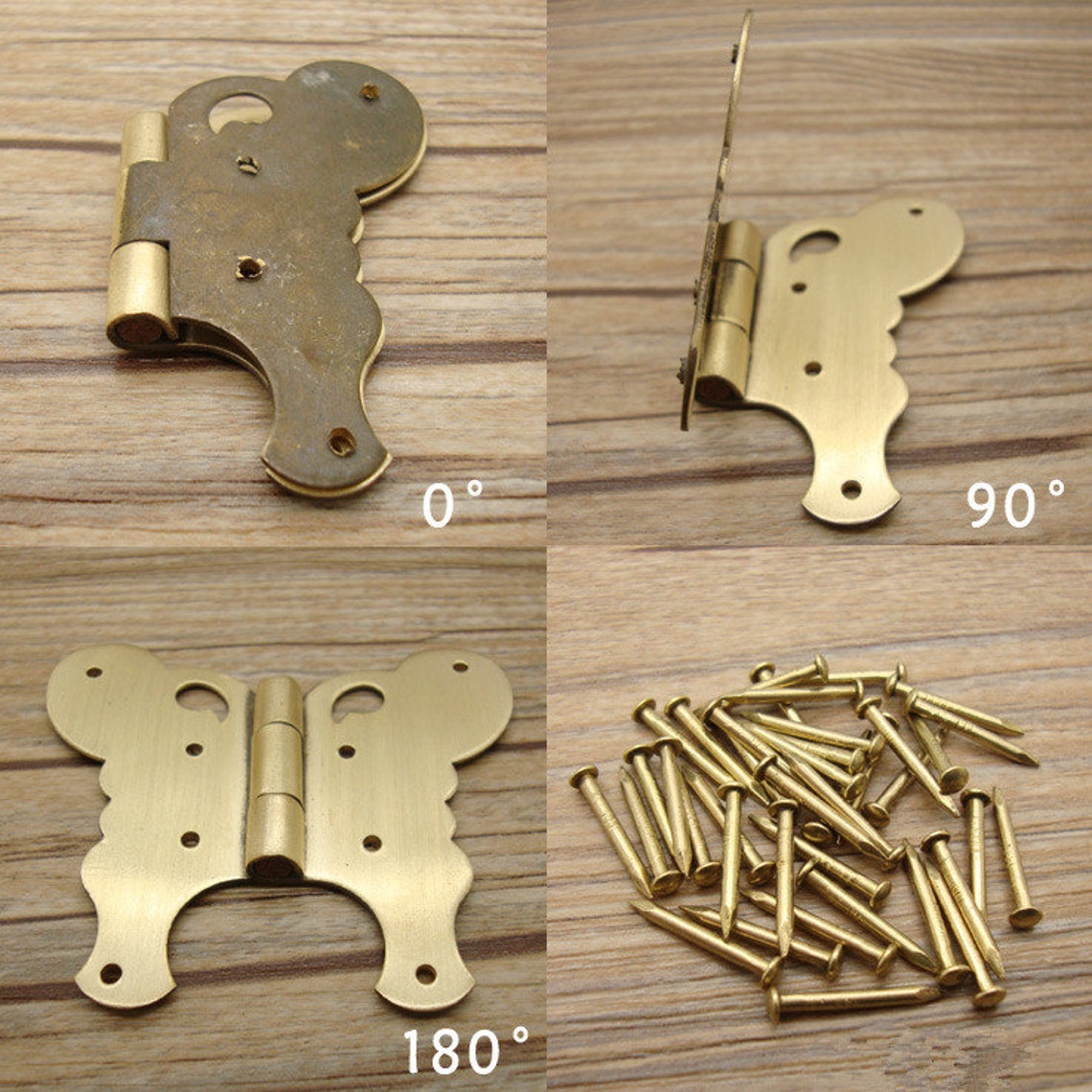 Brass Made 2 Pcs 59mmx52mm Jewelry Box Hinges Small Hinge Etsy