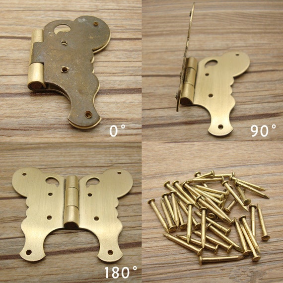 Brass Made: 2 Pcs 59mmx52mm Jewelry Box Hinges Small Hinge Brass Hinge Box  Hinges With Screws 