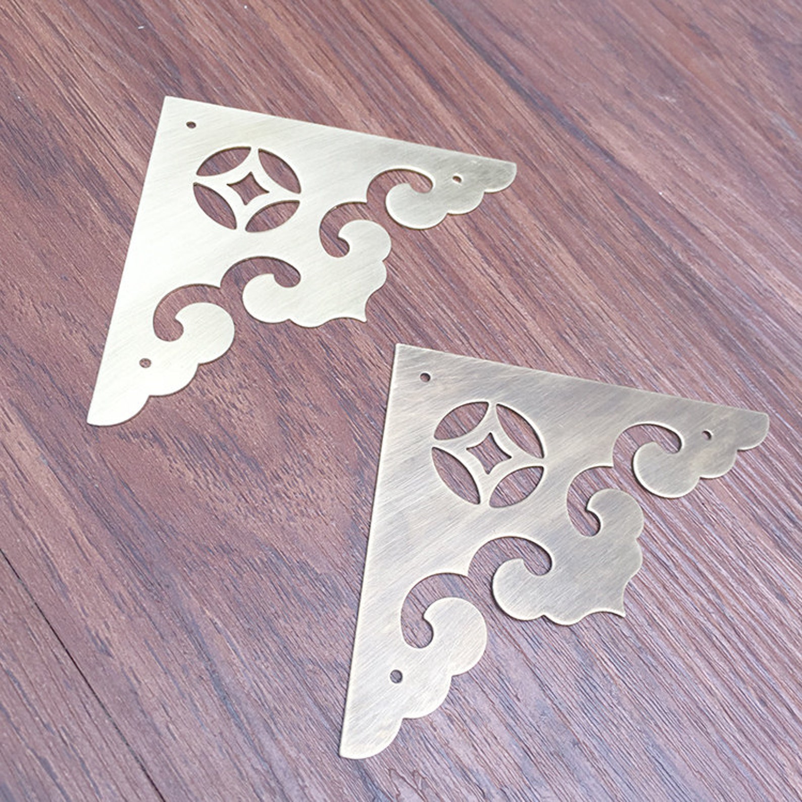 4 Pcs Brass Cornerbrass Corner Bracketdecorative Etsy