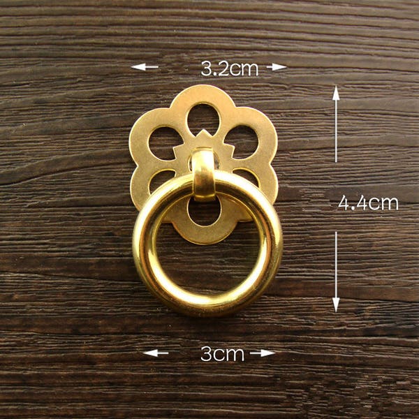 brass made : 1 pcs 44MMx32MM brass Cabinet door knob,brass knob,Drawer handle,Brass Antique pulls,drop pulls (two colors)