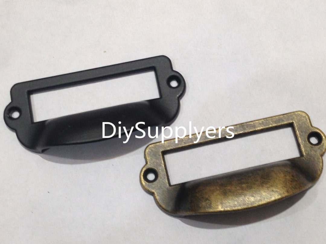 2 Pcs 82MMX36MM Vintage Card Label Pulls/ Tag Card Holder Pulls /tag