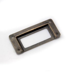 Set of 10 Metal Label Holders, Card Holders, Metal Label Frames with Screws 62MMX28MM image 3