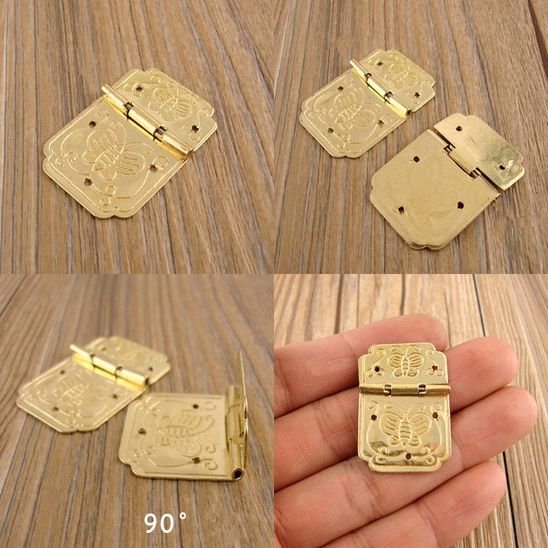 Brass made 2 pcs 23MMx33MM Jewelry Box hinges Small Hinge Etsy
