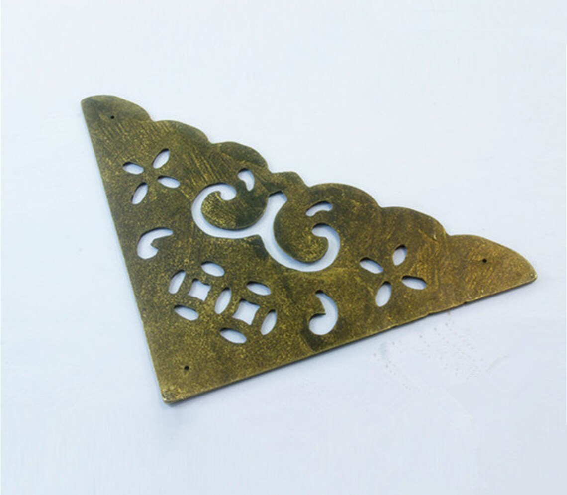 Brass made 2 pcs 105MMx105MM Jewelry Box Corner Camphorwood Etsy