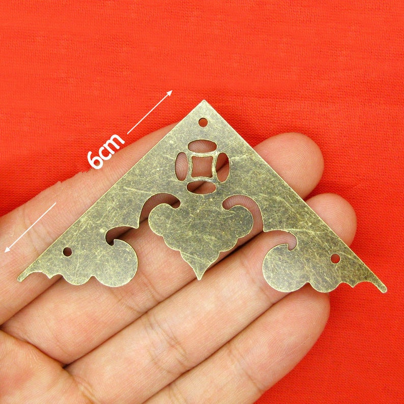 Brass made 4pcs 60MMx60MM Jewelry Box Corner brass corner Etsy