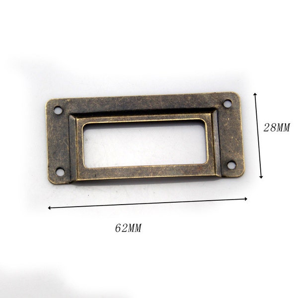 Ensemble de 10 métal porte-étiquettes, porte-cartes, Metal Label cadres avec vis (62MMX28MM)