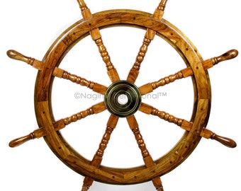 SHIP WHEEL WOODEN 30/"D ~ WOODEN SHIP WHEEL ~ PIRATE DECOR ~ NAUTICAL